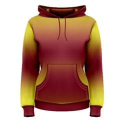 Electric Yellow To Burgundy Red Bilinear Gradient Women s Pullover Hoodie by GradientsOmbre