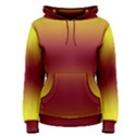 Electric Yellow To Burgundy Red Bilinear Gradient Women s Pullover Hoodie View1