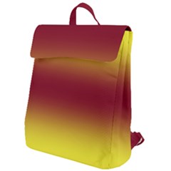 Electric Yellow To Burgundy Red Bilinear Gradient Flap Top Backpack by GradientsOmbre