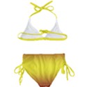 Burgundy Red To Electric Yellow Bilinear Gradient Kids  Classic Bikini Set View2