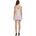 Cream Yellow To Pink Lace Linear Gradient Body Wrap Sleeveless V-Neck Mini Dress View4