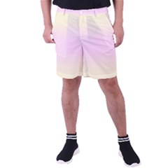 Cream Yellow To Pink Lace Bilinear Gradient Men s Pocket Shorts by GradientsOmbre