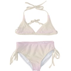 Pink Lace To Cream Yellow Bilinear Gradient Kids  Classic Bikini Set by GradientsOmbre