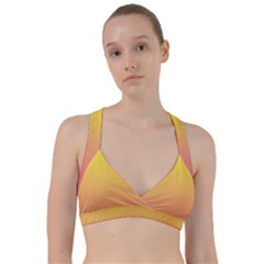 Electric Yellow To Coral Pink Linear Gradient Sweetheart Sports Bra by GradientsOmbre