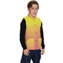 Electric Yellow To Coral Pink Linear Gradient Kid s Button Up Puffer Vest View3