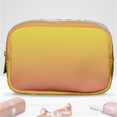 Electric Yellow To Coral Pink Linear Gradient Make Up Pouch (small) by GradientsOmbre