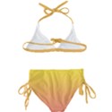 Electric Yellow To Coral Pink Linear Gradient Kids  Classic Bikini Set View2