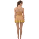 Electric Yellow To Coral Pink Bilinear Gradient Ruffle Top Dress Swimsuit View2