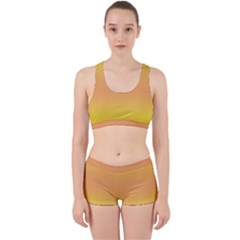 Electric Yellow To Coral Pink Bilinear Gradient Work It Out Gym Set by GradientsOmbre