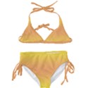 Electric Yellow To Coral Pink Bilinear Gradient Kids  Classic Bikini Set View1