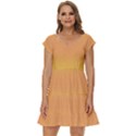 Electric Yellow To Coral Pink Bilinear Gradient Short Sleeve Tiered Mini Dress View1