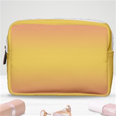 Coral Pink To Electric Yellow Bilinear Gradient Make Up Pouch (medium) by GradientsOmbre