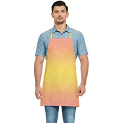 Coral Pink To Electric Yellow Bilinear Gradient Kitchen Apron by GradientsOmbre