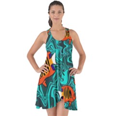 Flame Swirls Show Some Back Chiffon Dress by SeaworthyClothing