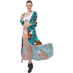 Flame Swirls Maxi Chiffon Beach Wrap by SeaworthyClothing