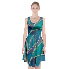 Aqua Batik, Abstract, Colorful Racerback Midi Dress by kyorashop23