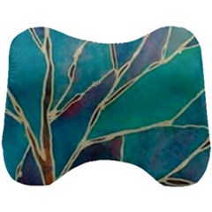 Aqua Batik, Abstract, Colorful Head Support Cushion by kyorashop23