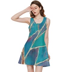 Aqua Batik, Abstract, Colorful Inside Out Racerback Dress by kyorashop23