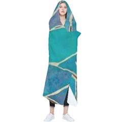 Aqua Batik, Abstract, Colorful Wearable Blanket by kyorashop23