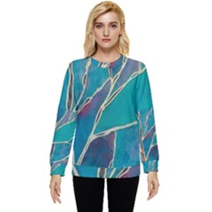 Aqua Batik, Abstract, Colorful Hidden Pocket Sweatshirt by kyorashop23