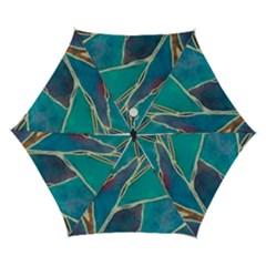 Aqua Batik, Abstract, Colorful Automatic Folding Umbrella With Case (small) by kyorashop23