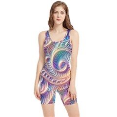 Abstract Fractal Art Swirl Pattern Women s Wrestling Singlet by Salmanaz77