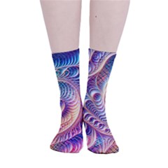 Abstract Fractal Art Swirl Pattern Smooth Crew Length Tube Socks by Salmanaz77