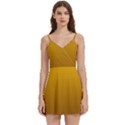 Amber Orange To Chocolate Brown Linear Gradient Body Wrap Sleeveless V-Neck Mini Dress View1