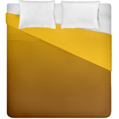 Amber Orange To Chocolate Brown Linear Gradient Duvet Cover Double Side (king Size) by GradientsOmbre