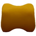 Amber Orange To Chocolate Brown Linear Gradient Velour Head Support Cushion View1