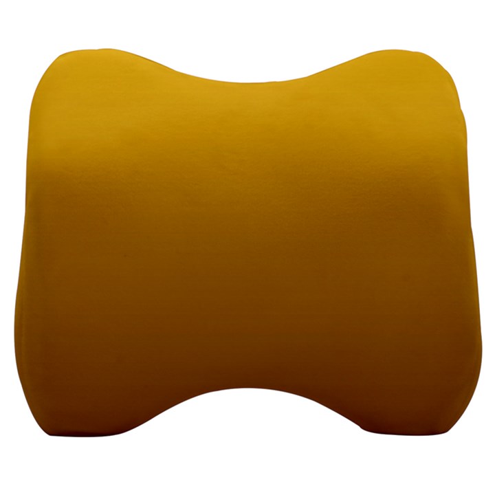 Amber Orange To Chocolate Brown Linear Gradient Velour Head Support Cushion