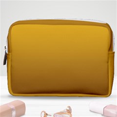 Amber Orange To Chocolate Brown Linear Gradient Make Up Pouch (medium) by GradientsOmbre