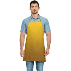 Amber Orange To Chocolate Brown Linear Gradient Kitchen Apron by GradientsOmbre