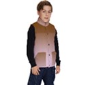 Chocolate Brown To Pink Lace Linear Gradient Kid s Button Up Puffer Vest View3