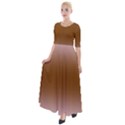 Pink Lace To Chocolate Brown Bilinear Gradient Half Sleeves Maxi Dress View1