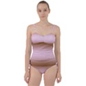 Chocolate Brown To Pink Lace Bilinear Gradient Sweetheart Tankini Set View1