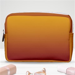 Amber Orange To Burgundy Red Linear Gradient Make Up Pouch (medium) by GradientsOmbre