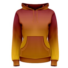 Burgundy Red To Amber Orange Linear Gradient Women s Pullover Hoodie by GradientsOmbre