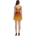 Burgundy Red To Amber Orange Linear Gradient Body Wrap Sleeveless V-Neck Mini Dress View4