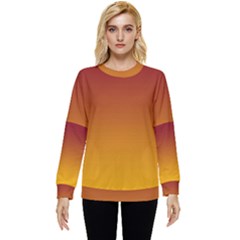 Burgundy Red To Amber Orange Linear Gradient Hidden Pocket Sweatshirt by GradientsOmbre