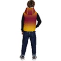 Amber Orange To Burgundy Red Bilinear Gradient Kids  Stylish Hooded Puffer Vest View4