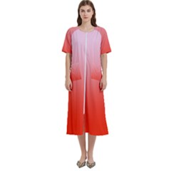 Pink Lace To Scarlet Red Linear Gradient Women s Cotton Short Sleeve Nightgown by GradientsOmbre