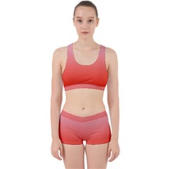 Pink Lace To Scarlet Red Linear Gradient Work It Out Gym Set by GradientsOmbre