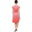 Pink Lace To Scarlet Red Linear Gradient Cap Sleeve Midi Dress View2