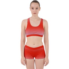 Pink Lace To Scarlet Red Bilinear Gradient Work It Out Gym Set by GradientsOmbre