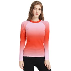 Pink Lace To Scarlet Red Bilinear Gradient Women s Long Sleeve Rash Guard by GradientsOmbre