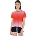 Pink Lace To Scarlet Red Bilinear Gradient Open Back Sport T-Shirt View1