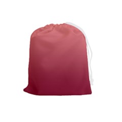 Coral Pink To Burgundy Red Linear Gradient Drawstring Pouch (large) by GradientsOmbre