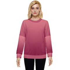 Coral Pink To Burgundy Red Linear Gradient Hidden Pocket Sweatshirt by GradientsOmbre