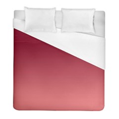 Burgundy Red To Coral Pink Linear Gradient Duvet Cover (full/ Double Size) by GradientsOmbre